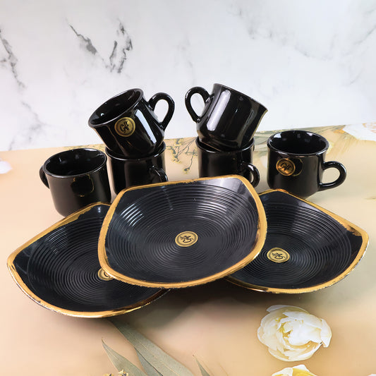 8237 Sweet Buzz Ceramic Tea  Cups  Mug Set With Seashell Shape Serving Bowl Milk Cup Coffee Cup Tea Cup Breakfast Cup Drinking Mug Or Outdoor For Household Gift For Birthday Wedding Party (8 Pcs Set)